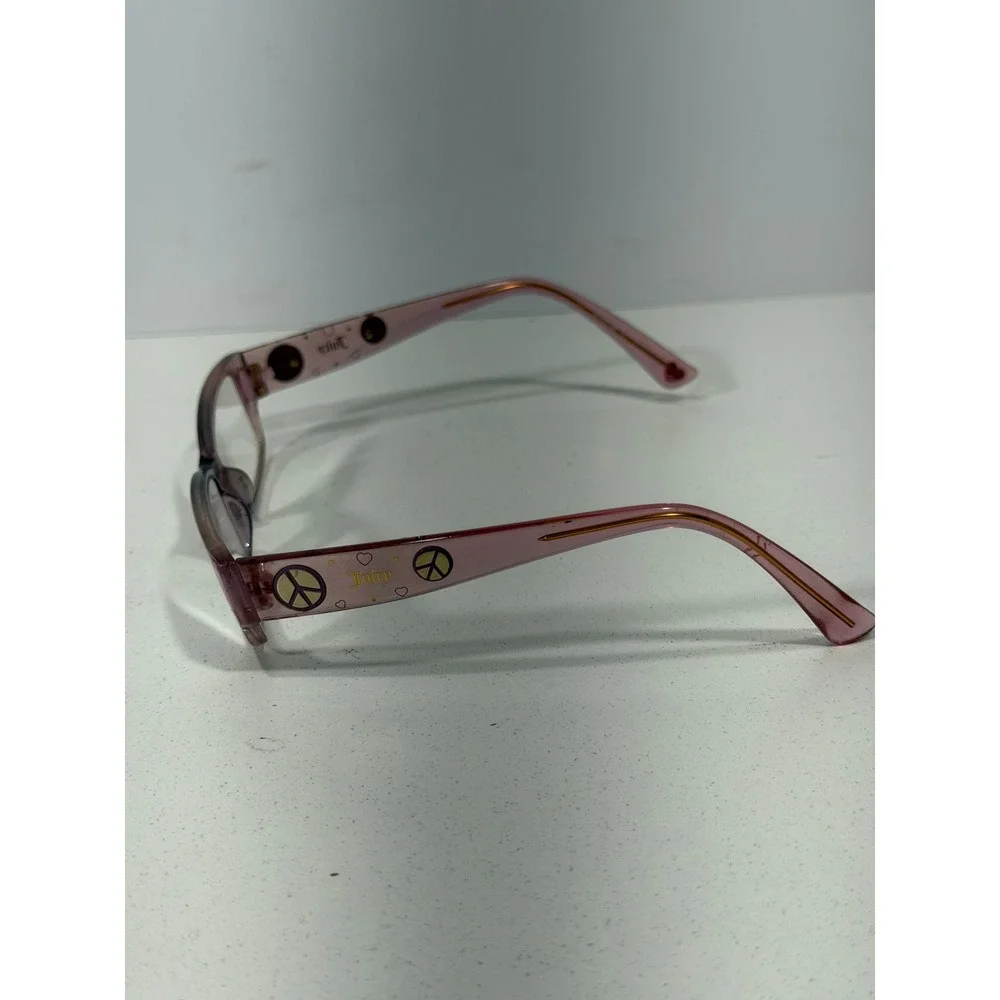 Juicy Couture Little Drama Pink Purple Gradient Eyeglass Frames Peace Heart Y2K